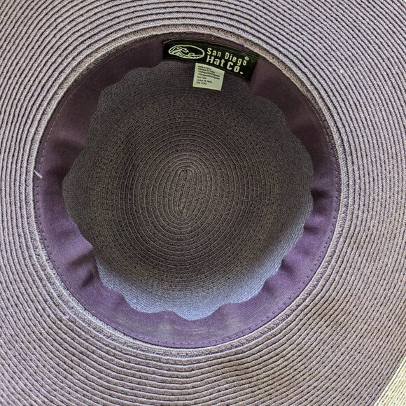 San Diego Hat Co purple wide brim hat, XL sun hat pool lounging shade hat - Picture 4 of 6